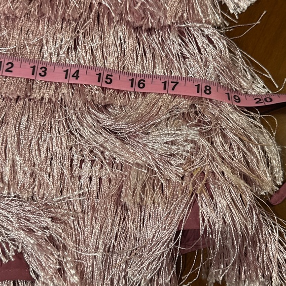 Women Missguided Pink Fringe Halter 1920's Flapper Style Cocktail Party Romper 6 - Picture 15 of 16